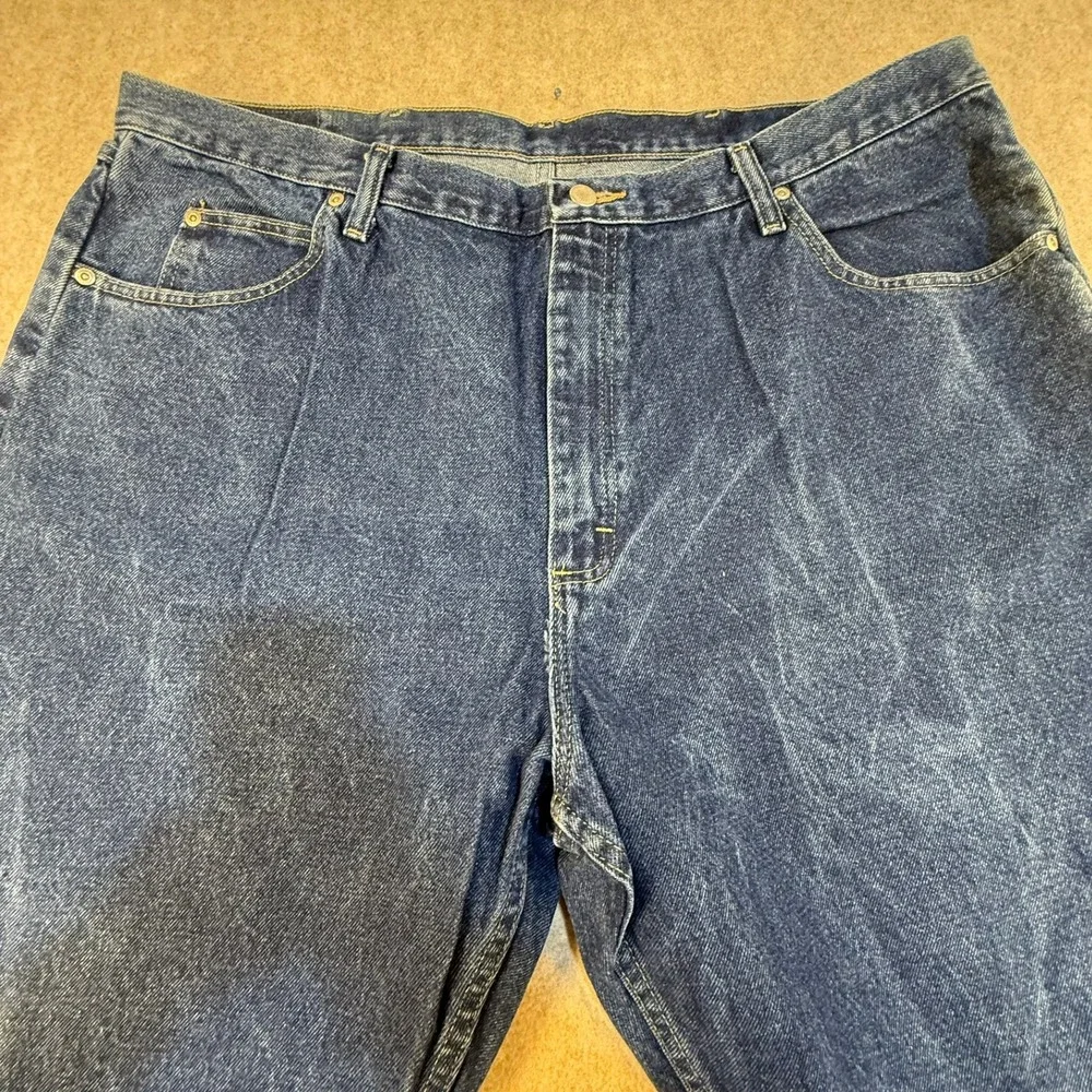 Wrangler Authentics Mens Relaxed Fit Jeans Dark Wash Blue 42x32 97801WDR Denim‎